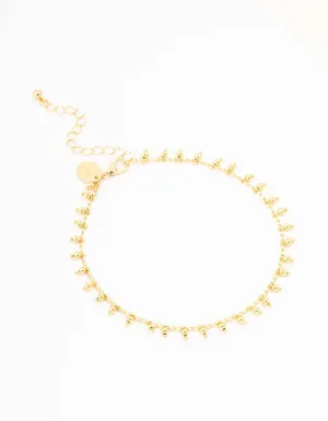 Gold Plated Bohemian Ball Drop Anklet