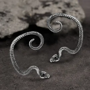 Gothic Snake Stainless Steel Stud Earrings