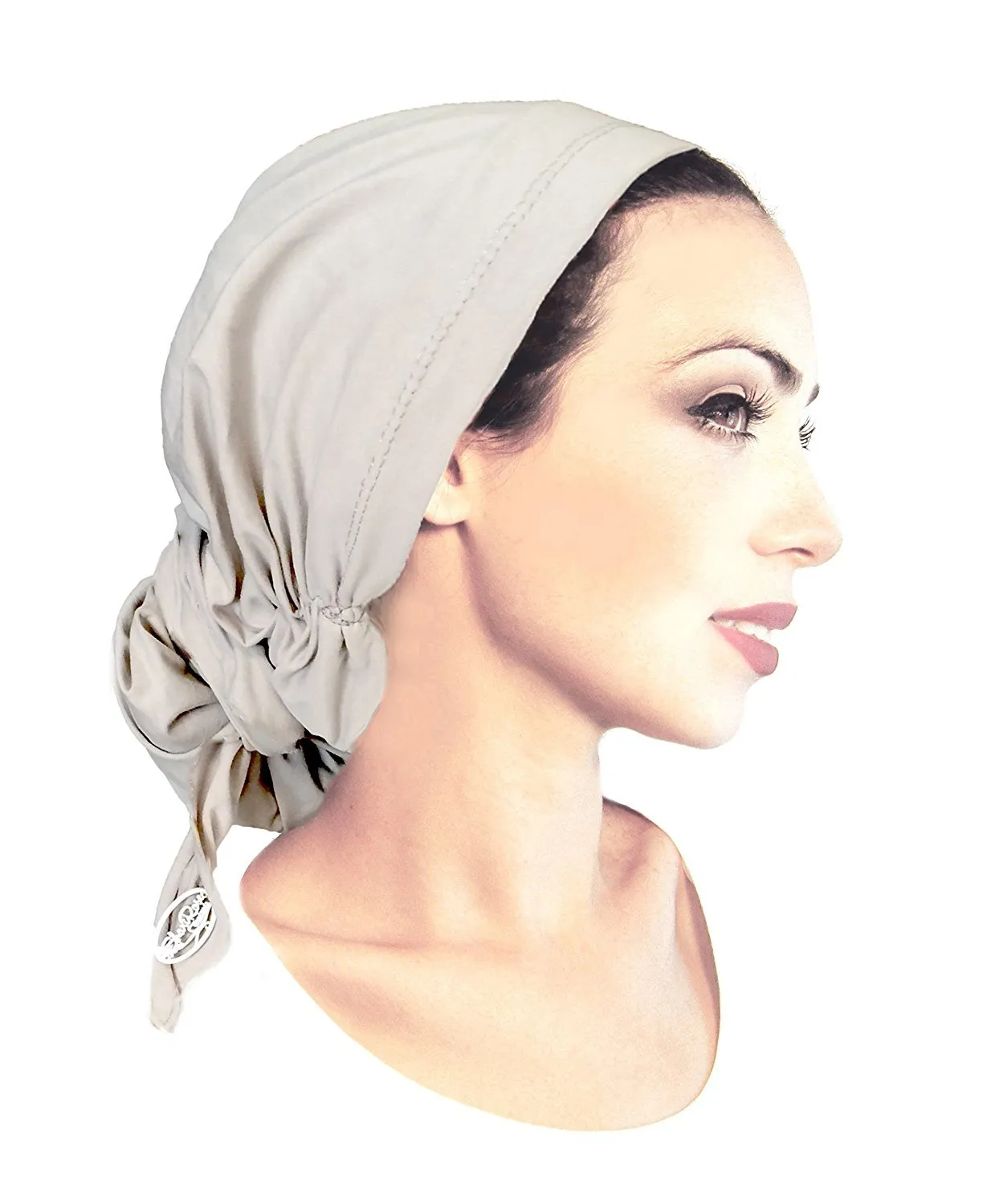 Grey Head-cover Pre-tied Head-scarf Versatile Turban Wrap Bandana Tichel Soft Cotton! (Slate gray long - 352)