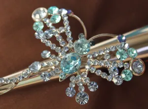 Hair Clip 211 Hair Snap Flutter Crystal Blue Hair Clip Shieno