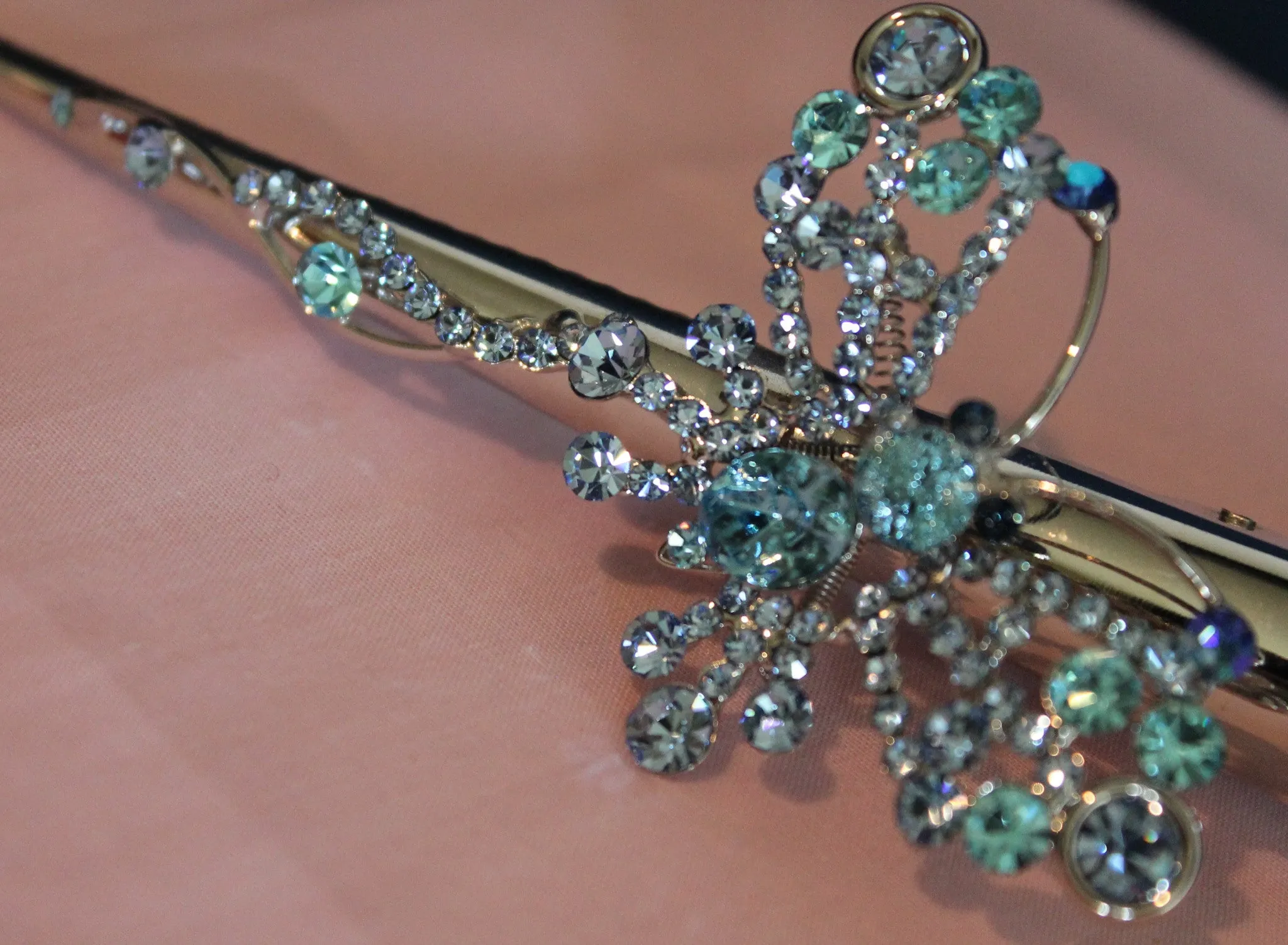 Hair Clip 211 Hair Snap Flutter Crystal Blue Hair Clip Shieno