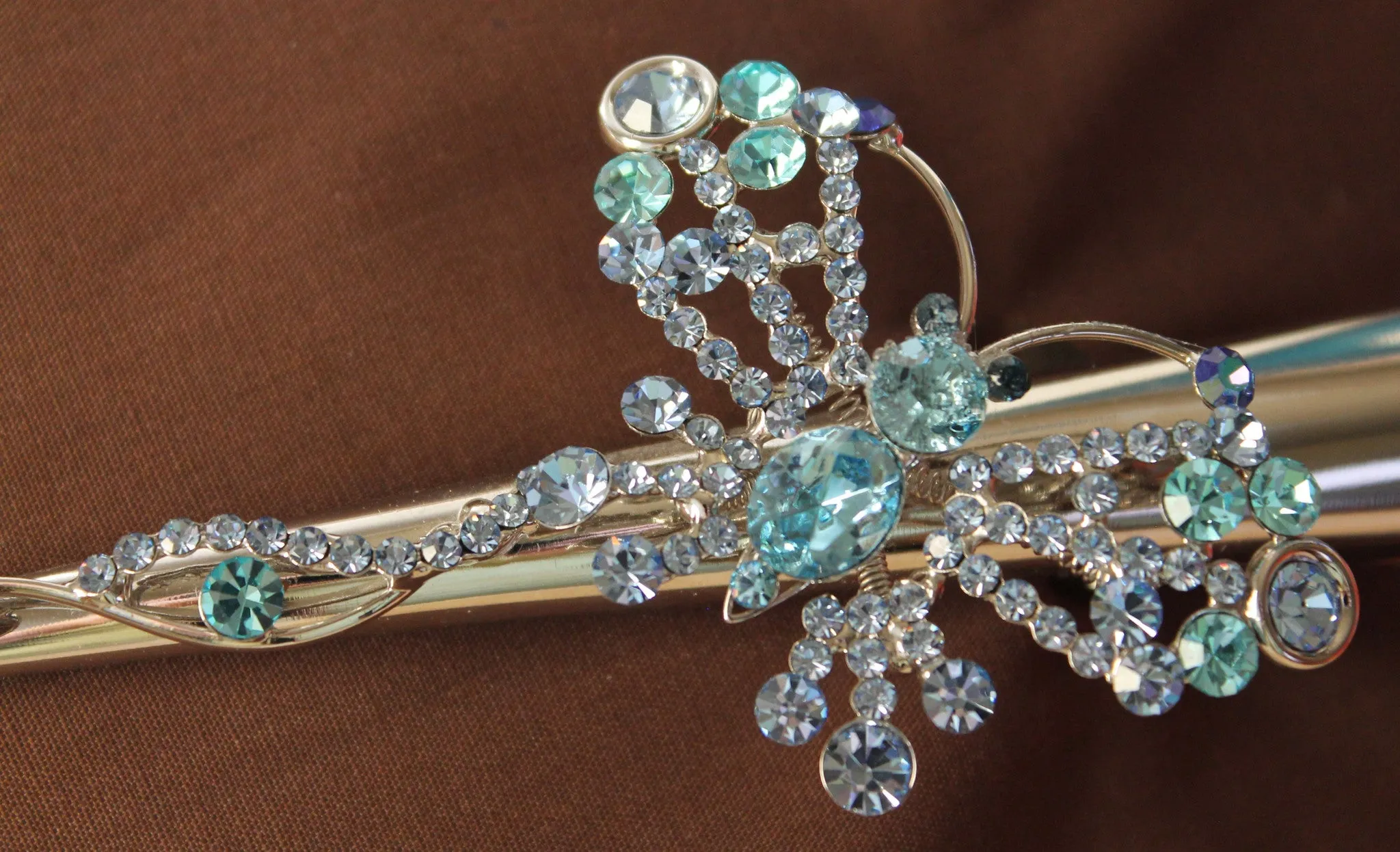 Hair Clip 211 Hair Snap Flutter Crystal Blue Hair Clip Shieno