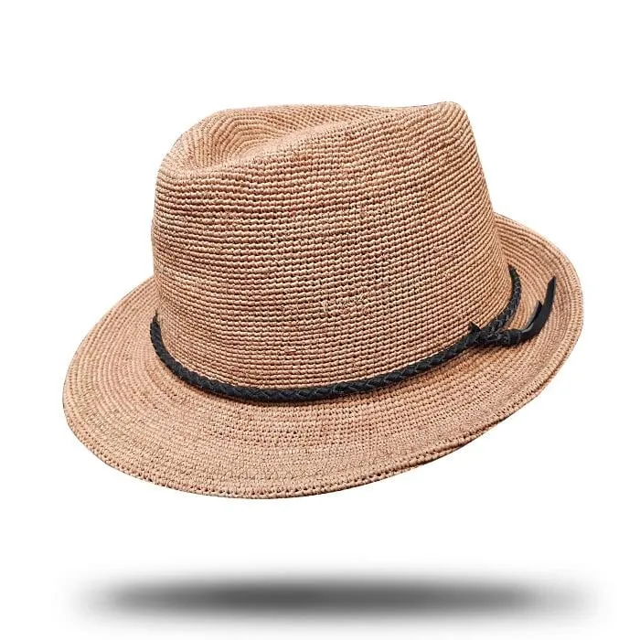 Hat Crocheted Raffia Trilby