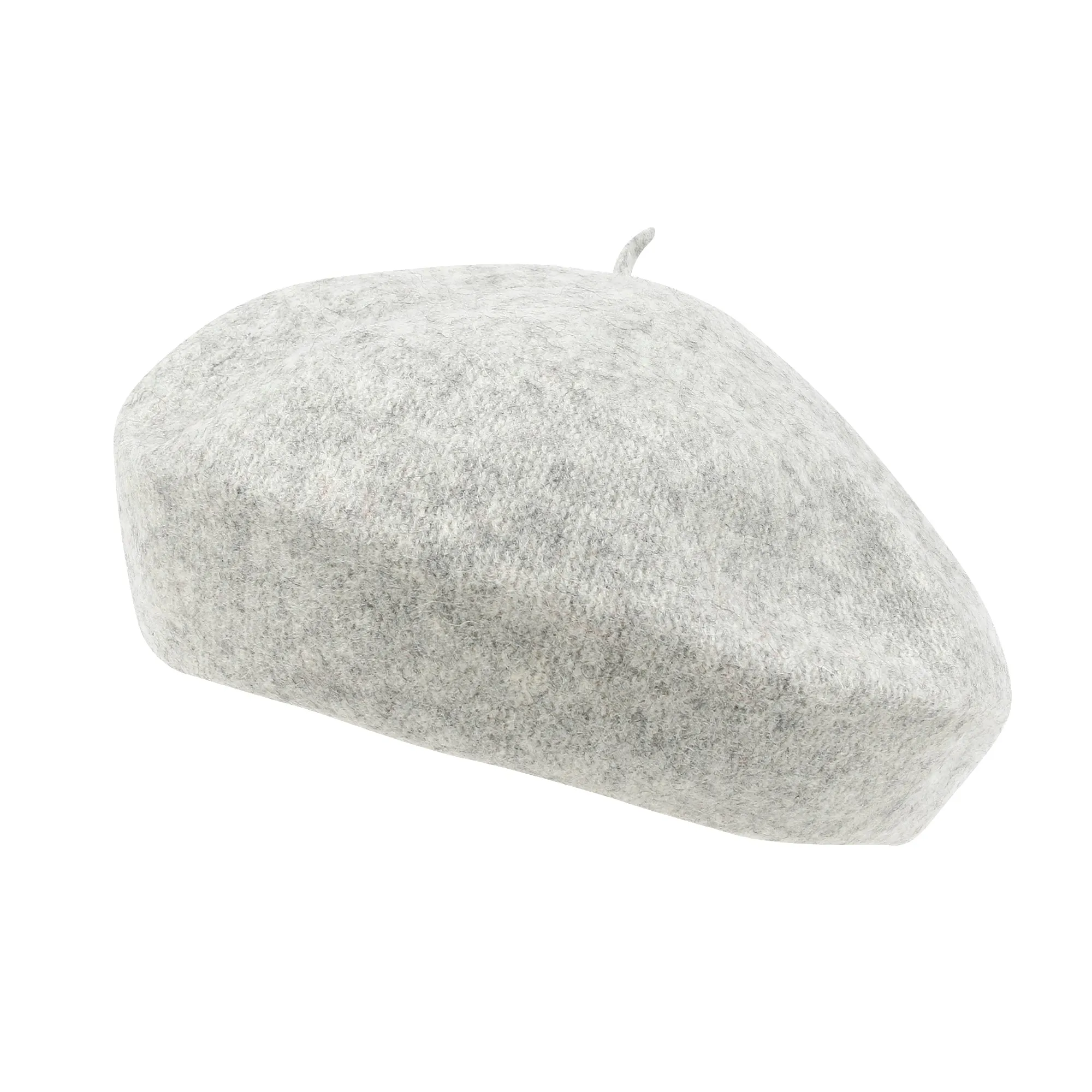 ililily Solid Color Wool Blended French Beret Artist Flat Warm Winter Hat