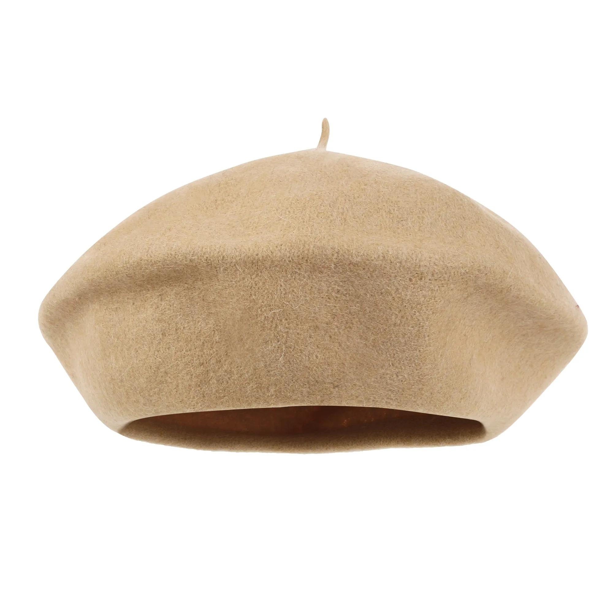 ililily Solid Color Wool Blended French Beret Artist Flat Warm Winter Hat