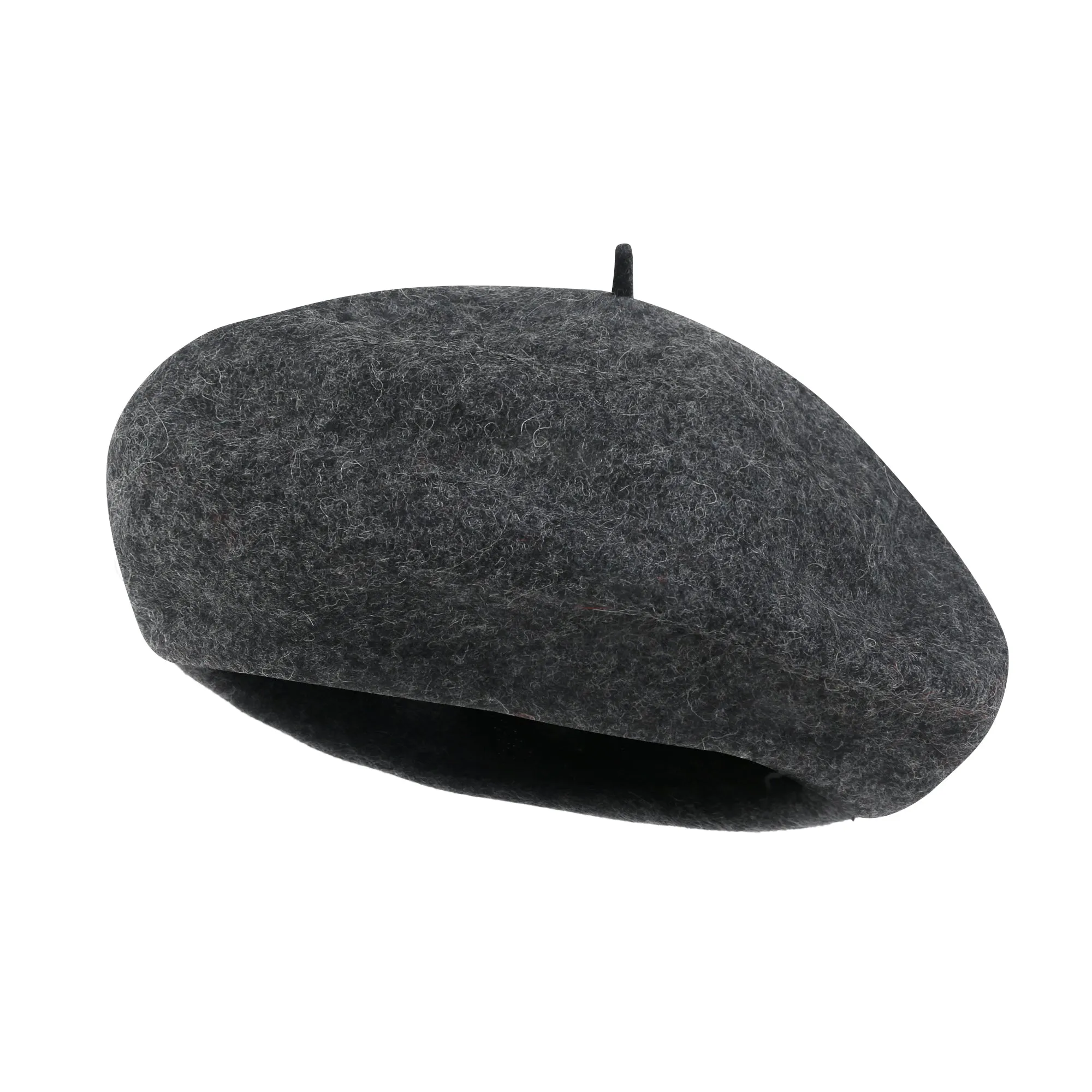 ililily Solid Color Wool Blended French Beret Artist Flat Warm Winter Hat