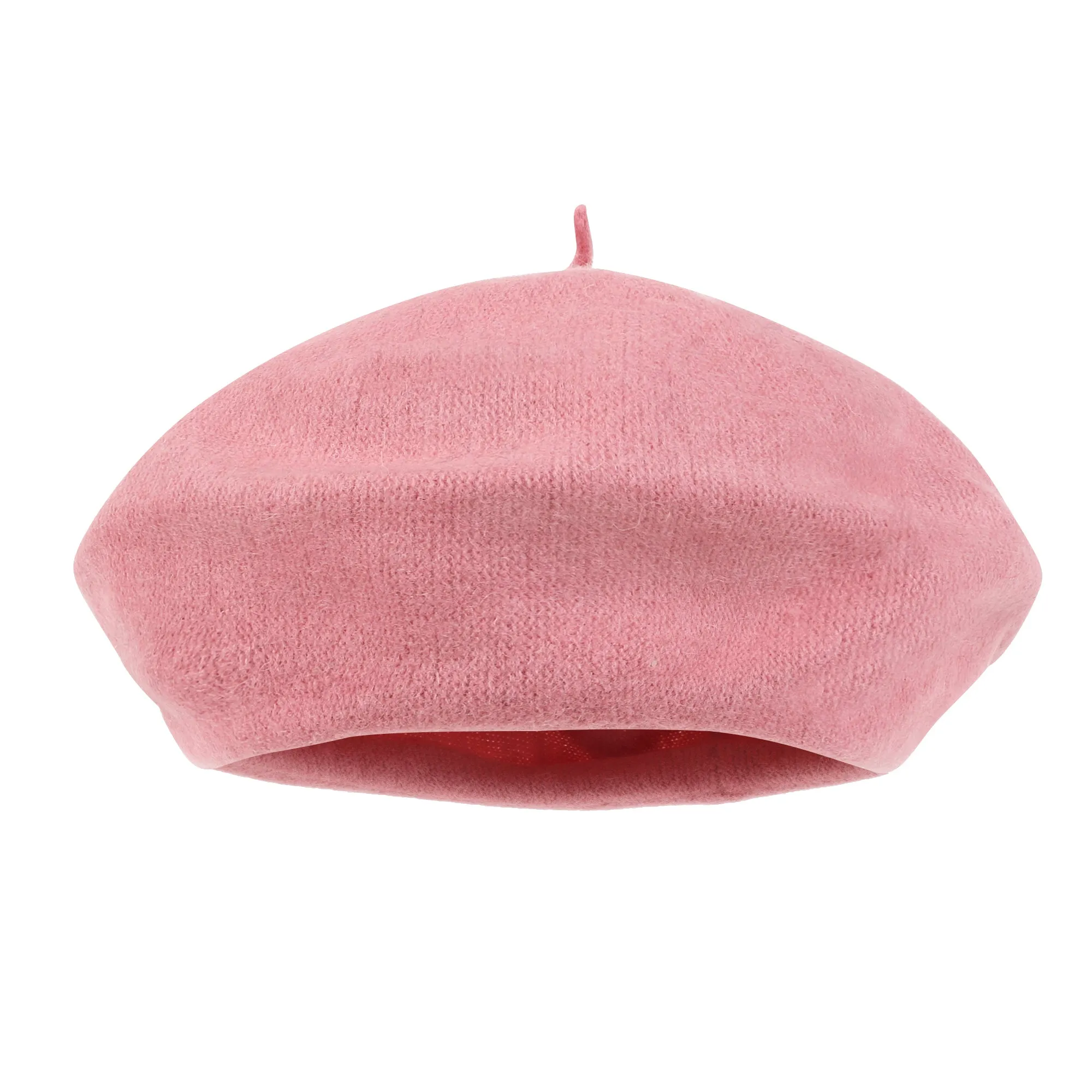 ililily Solid Color Wool Blended French Beret Artist Flat Warm Winter Hat