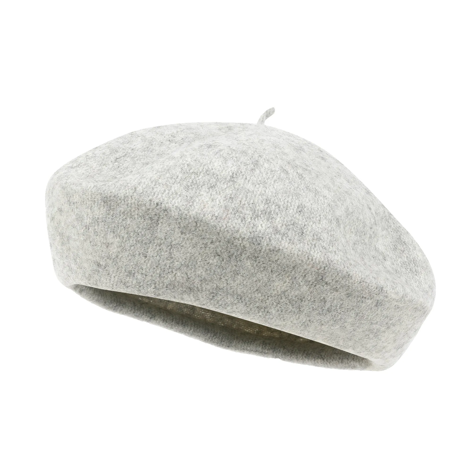 ililily Solid Color Wool Blended French Beret Artist Flat Warm Winter Hat