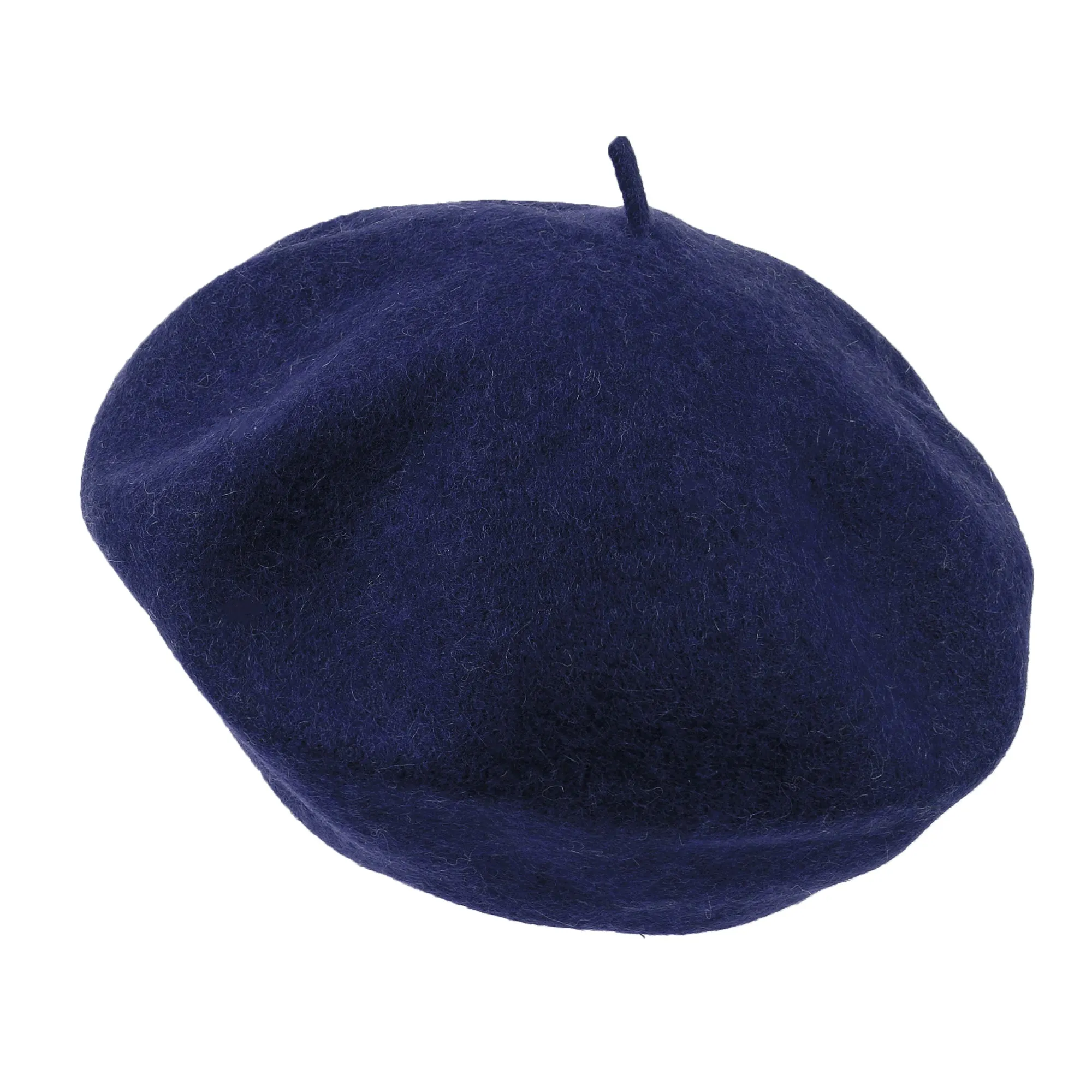 ililily Solid Color Wool Blended French Beret Artist Flat Warm Winter Hat