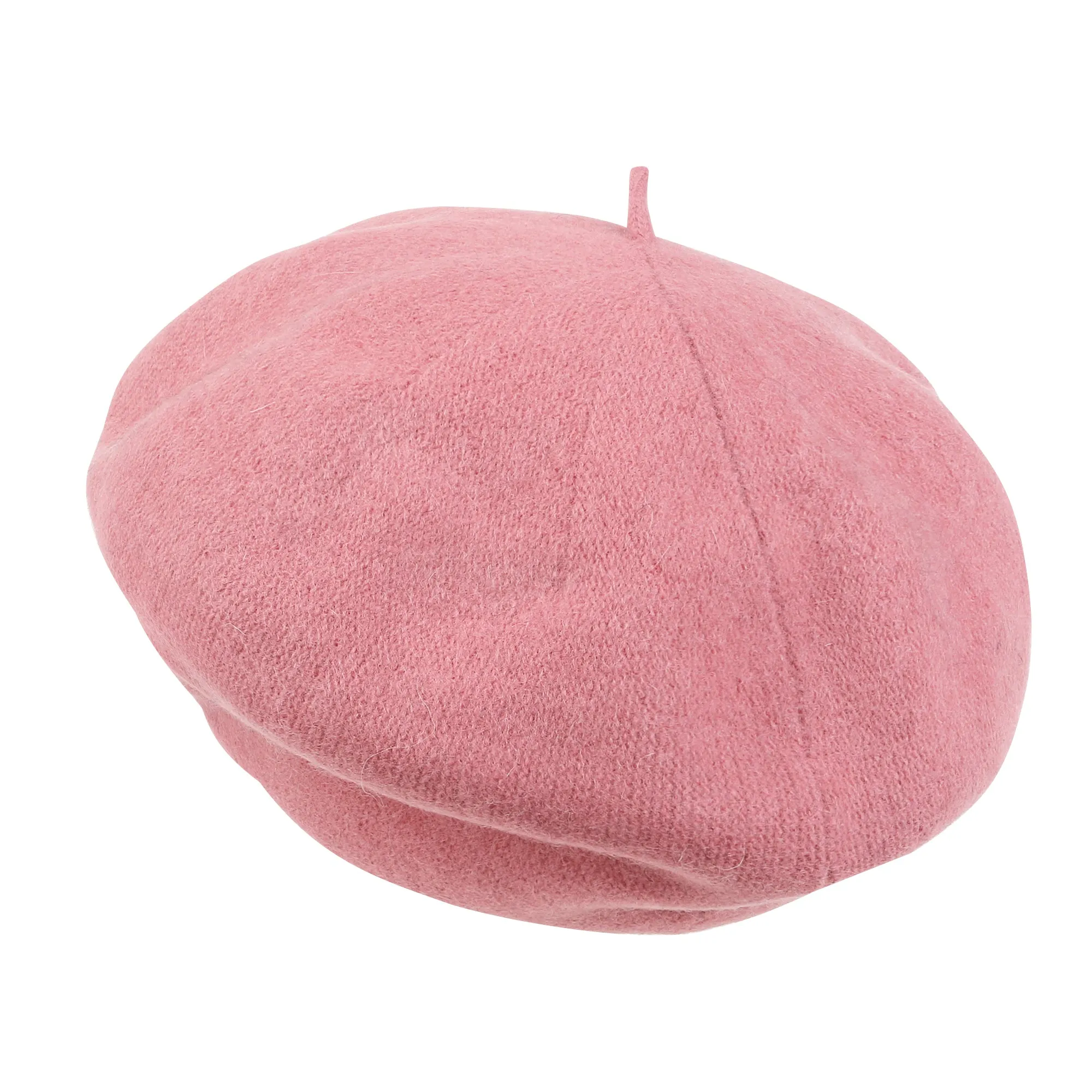 ililily Solid Color Wool Blended French Beret Artist Flat Warm Winter Hat