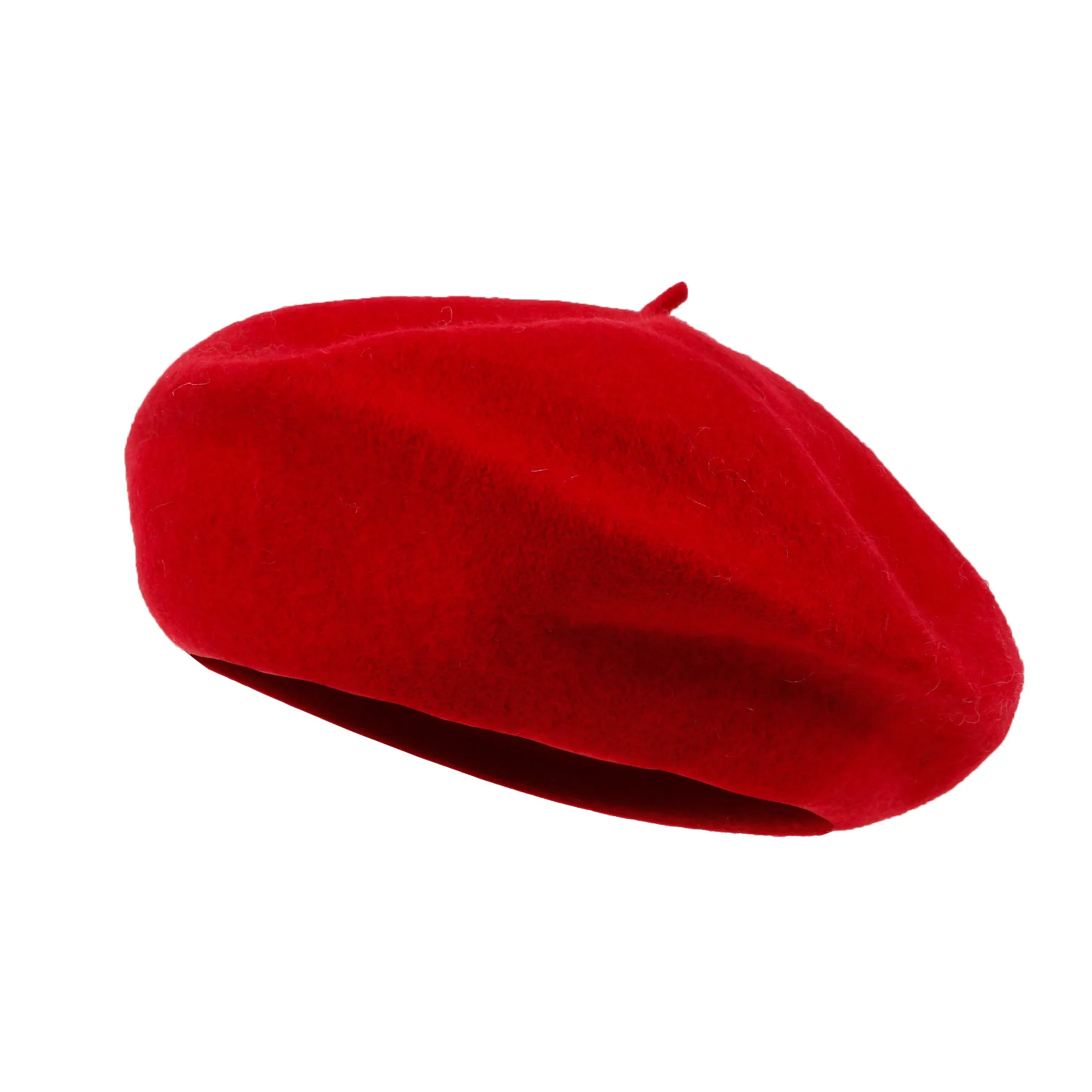 ililily Solid Color Wool Blended French Beret Artist Flat Warm Winter Hat