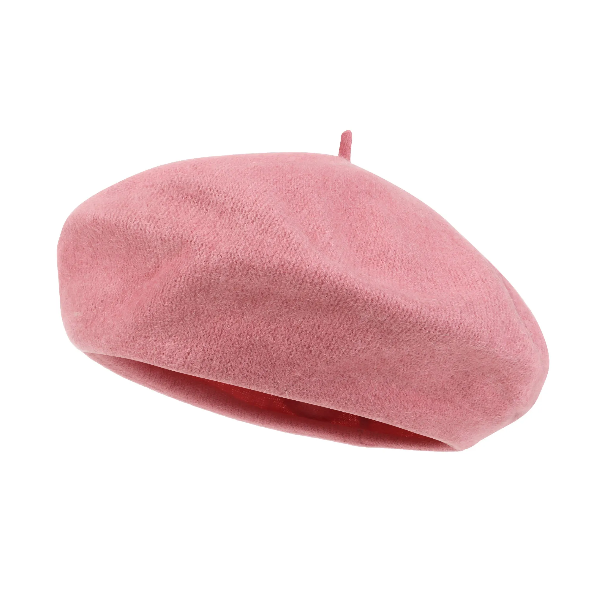 ililily Solid Color Wool Blended French Beret Artist Flat Warm Winter Hat