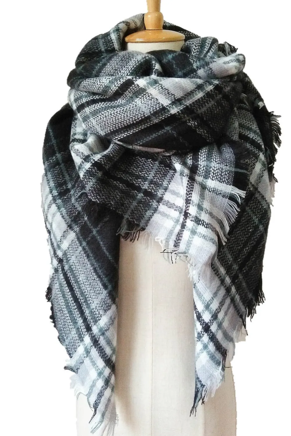 Imitation Cashmere Plaid Scarf - Timeless Winter Accessory