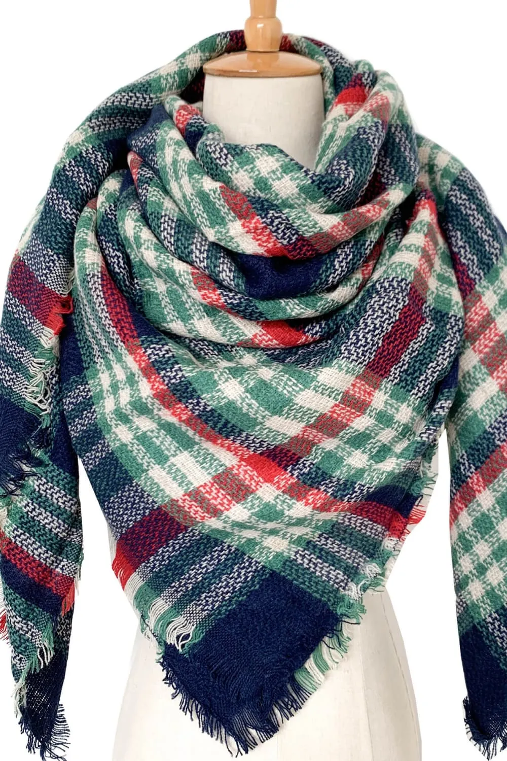 Imitation Cashmere Plaid Scarf - Timeless Winter Accessory