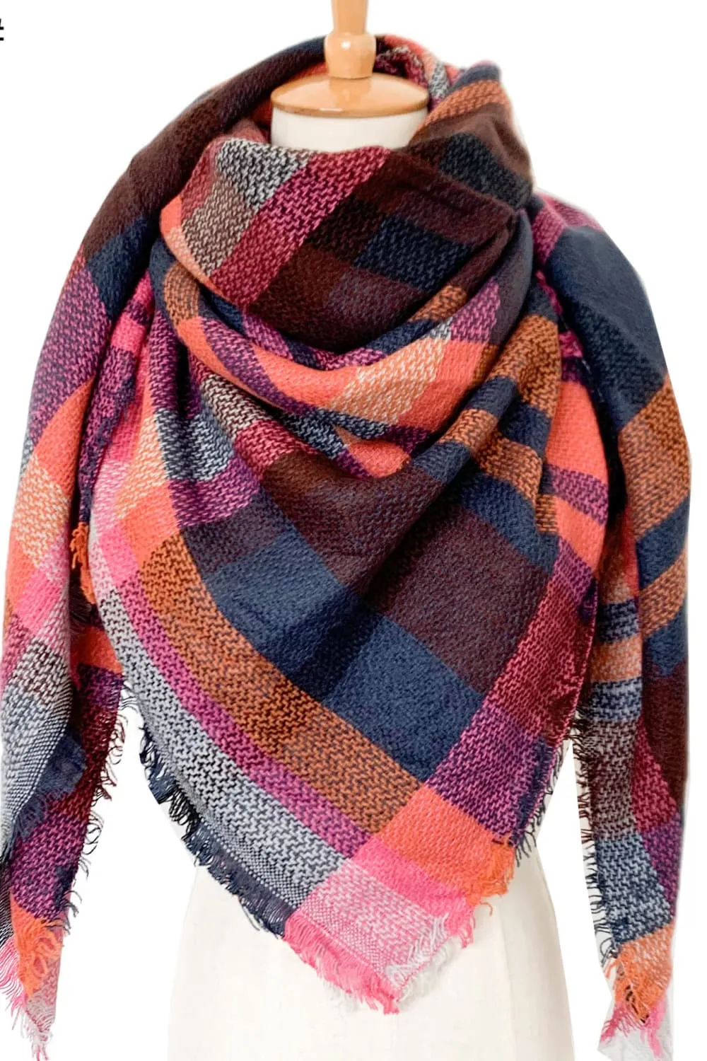 Imitation Cashmere Plaid Scarf - Timeless Winter Accessory