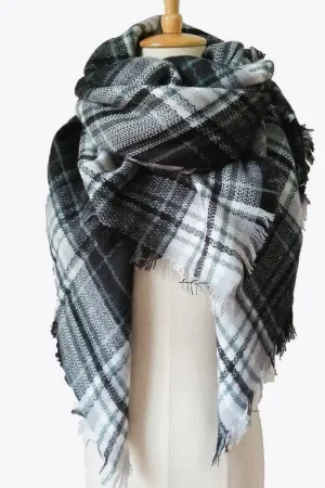 Imitation Cashmere Plaid Scarf - Timeless Winter Accessory