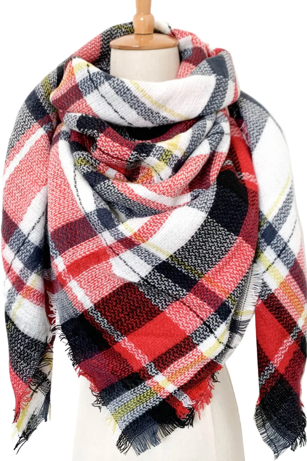 Imitation Cashmere Plaid Scarf - Timeless Winter Accessory