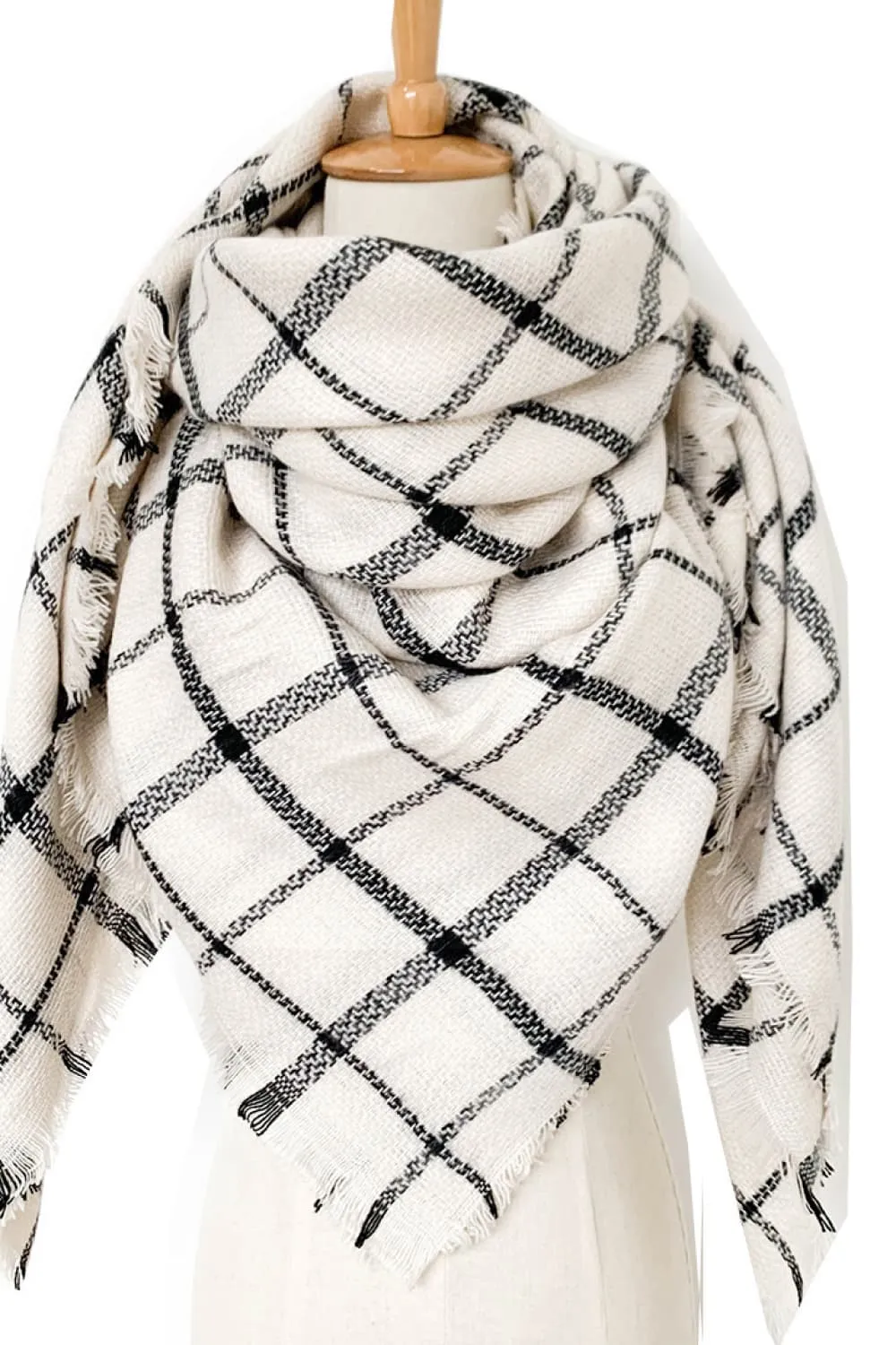 Imitation Cashmere Plaid Scarf - Timeless Winter Accessory