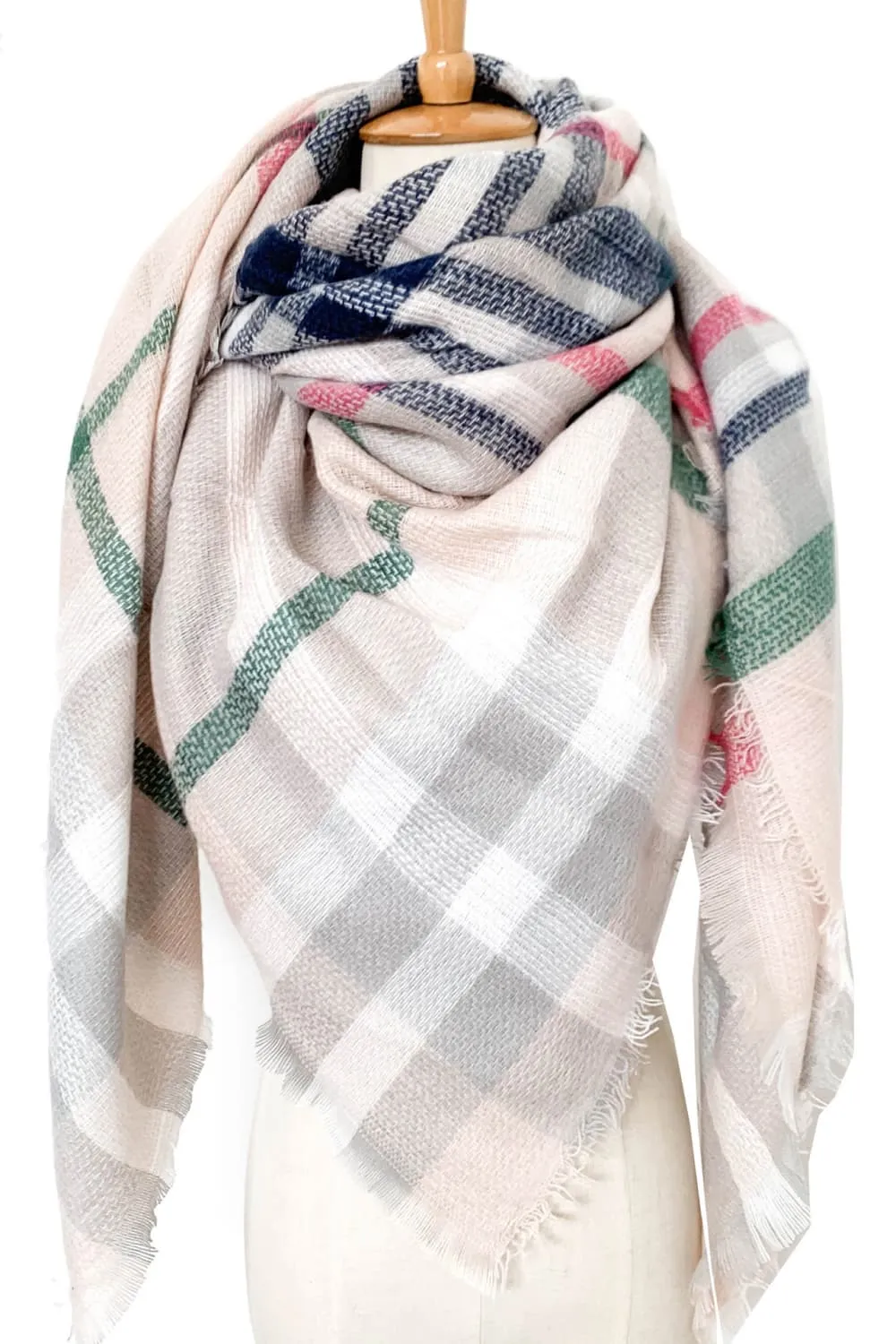 Imitation Cashmere Plaid Scarf - Timeless Winter Accessory