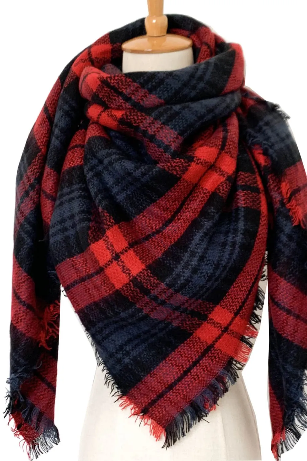 Imitation Cashmere Plaid Scarf - Timeless Winter Accessory