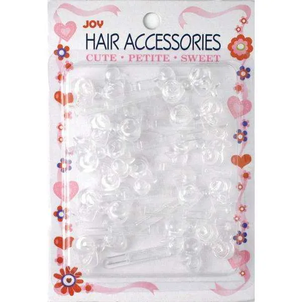 Joy Hair Barrettes 12ct Clear Ribbon II