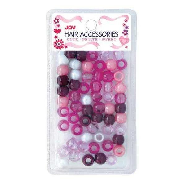 Joy Large Hair Beads 50Ct Asst Dark Purple