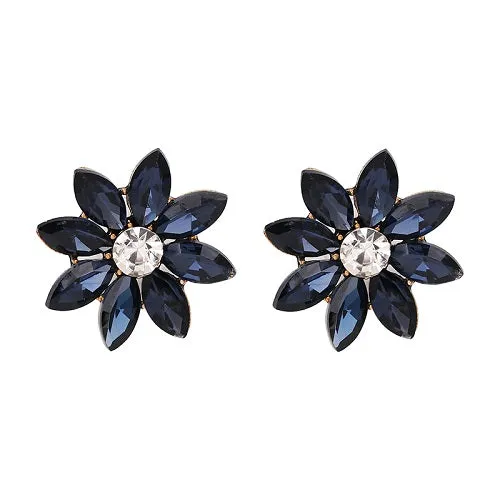 JUJIA 4 colors crystal flower stud earring fashion women statement stud Earrings for women Factory wholesale