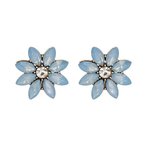 JUJIA 4 colors crystal flower stud earring fashion women statement stud Earrings for women Factory wholesale