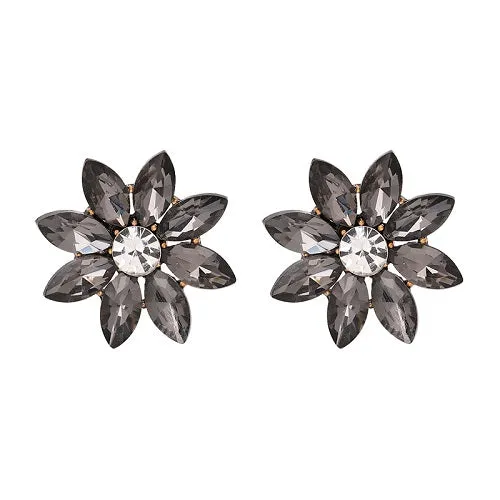 JUJIA 4 colors crystal flower stud earring fashion women statement stud Earrings for women Factory wholesale