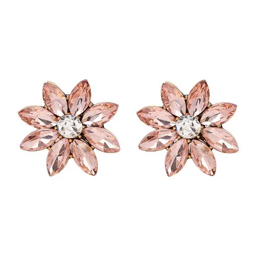 JUJIA 4 colors crystal flower stud earring fashion women statement stud Earrings for women Factory wholesale