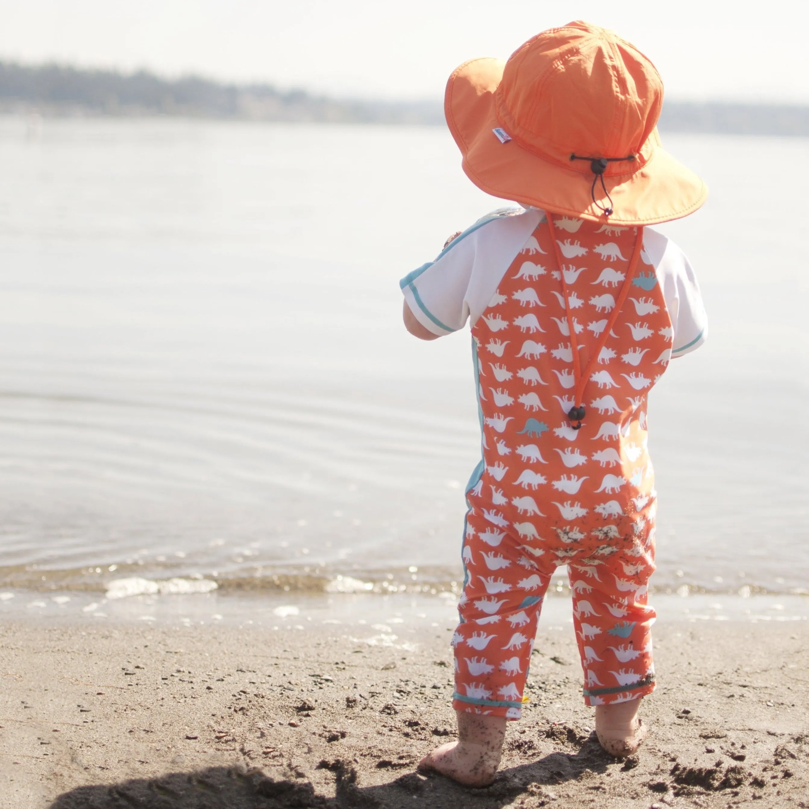 Kids Wide Brim Sun Hat "Fun Sun Day Play Hat" - Orange