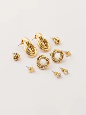 Knotted Stud Earrings Set