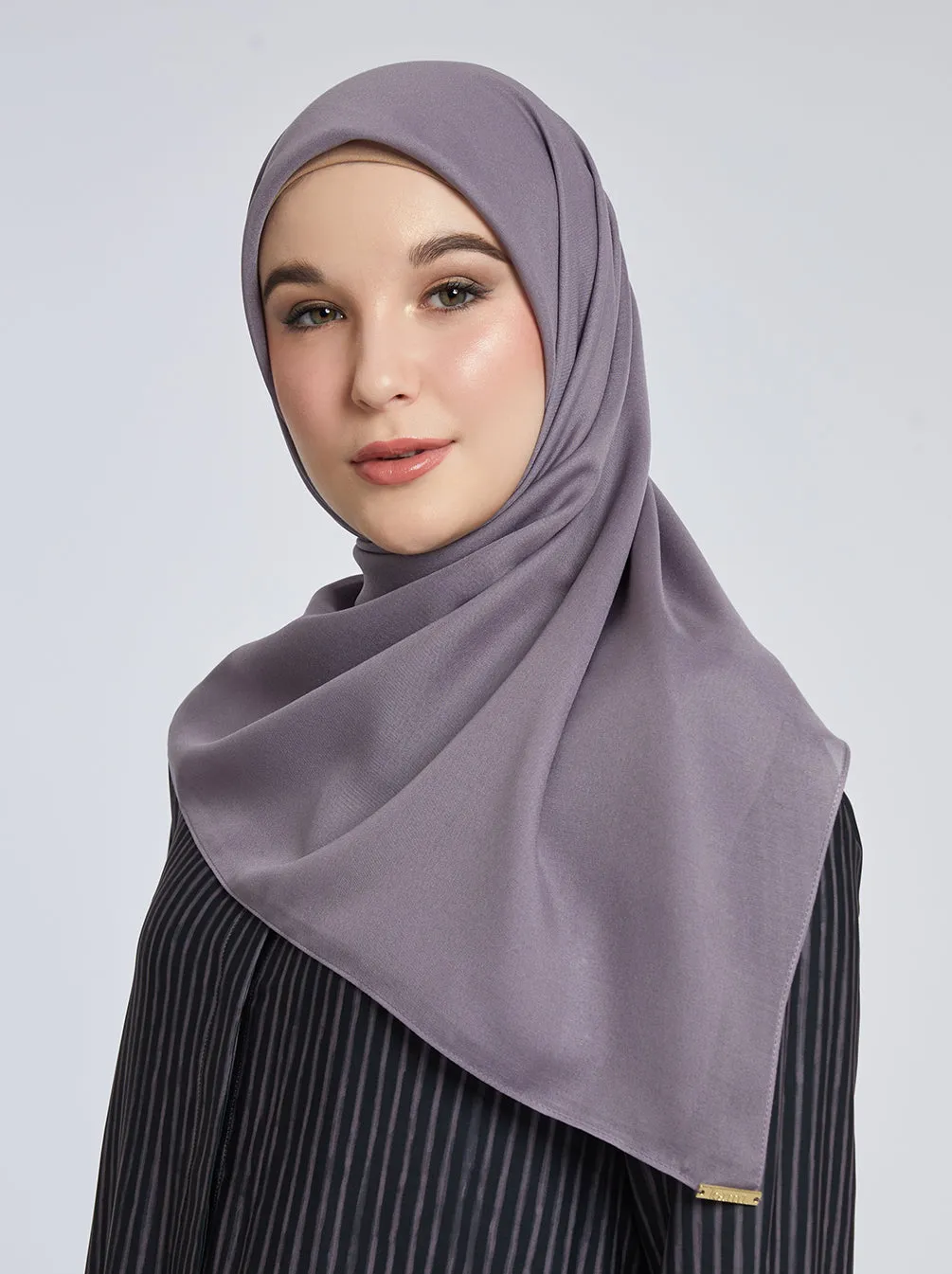 LIGHT VOILE SCARF PLAIN DUSTY LILAC