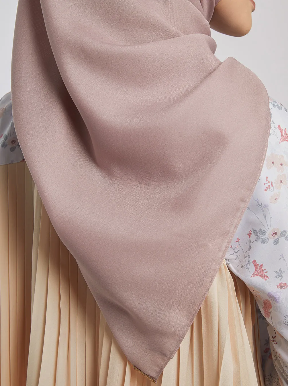 LIGHT VOILE SCARF PLAIN ROSE BROWN