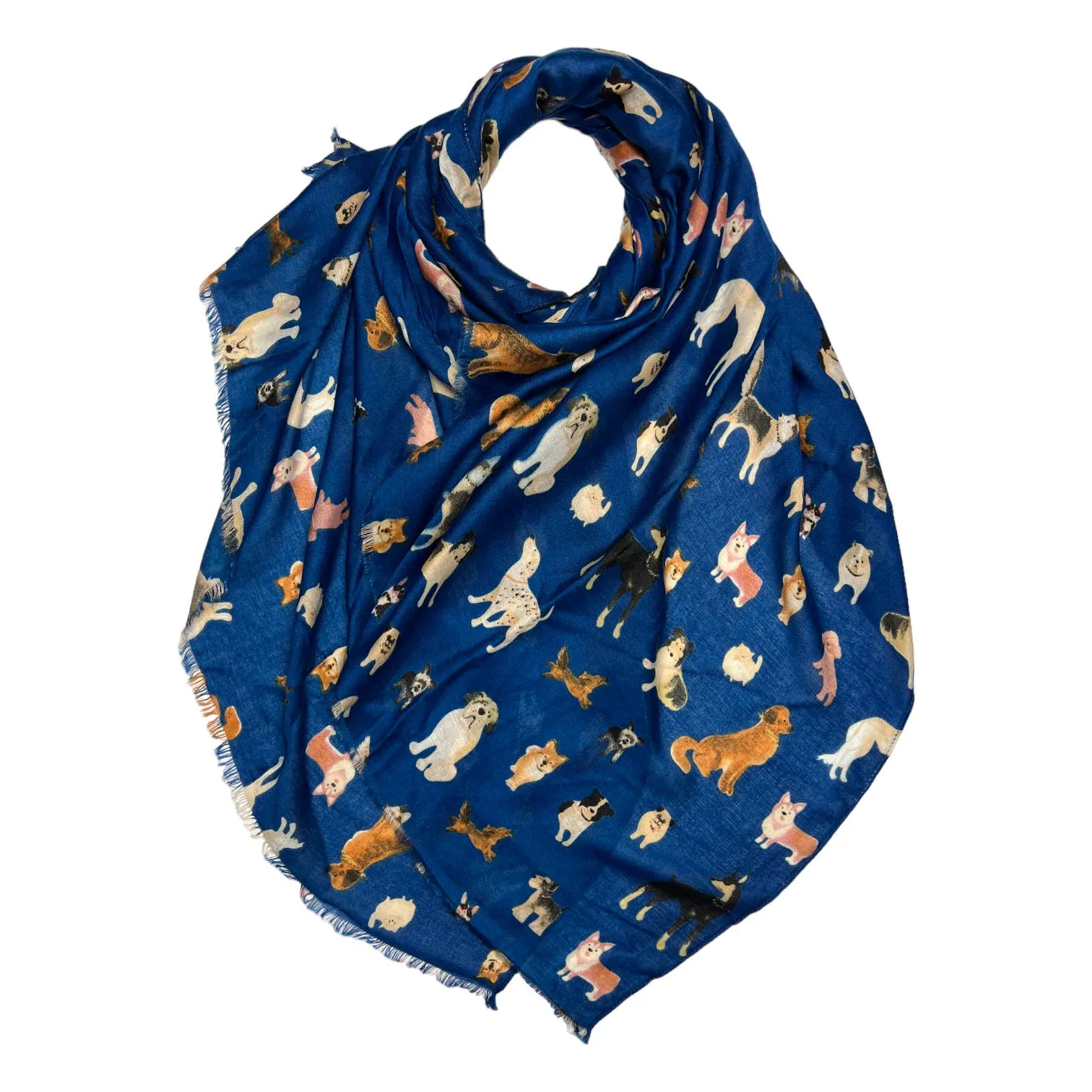 Lightweight Scarf with Multi Dog print