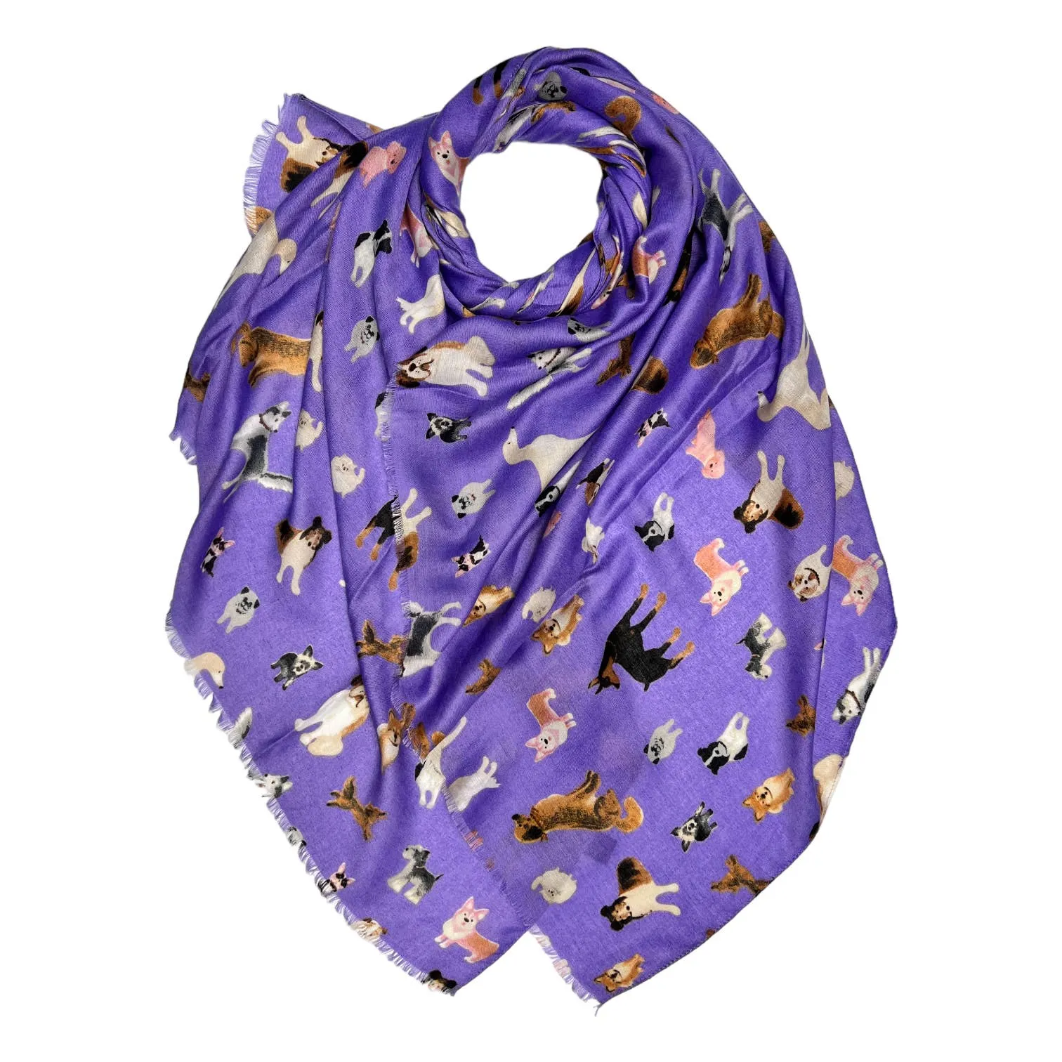 Lightweight Scarf with Multi Dog print