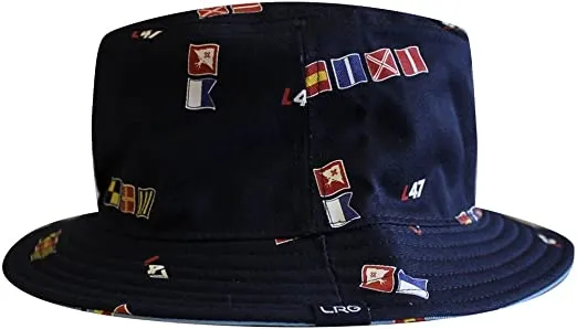 Lrg Americana Mens Reversible Bucket Hat Nautical Blue