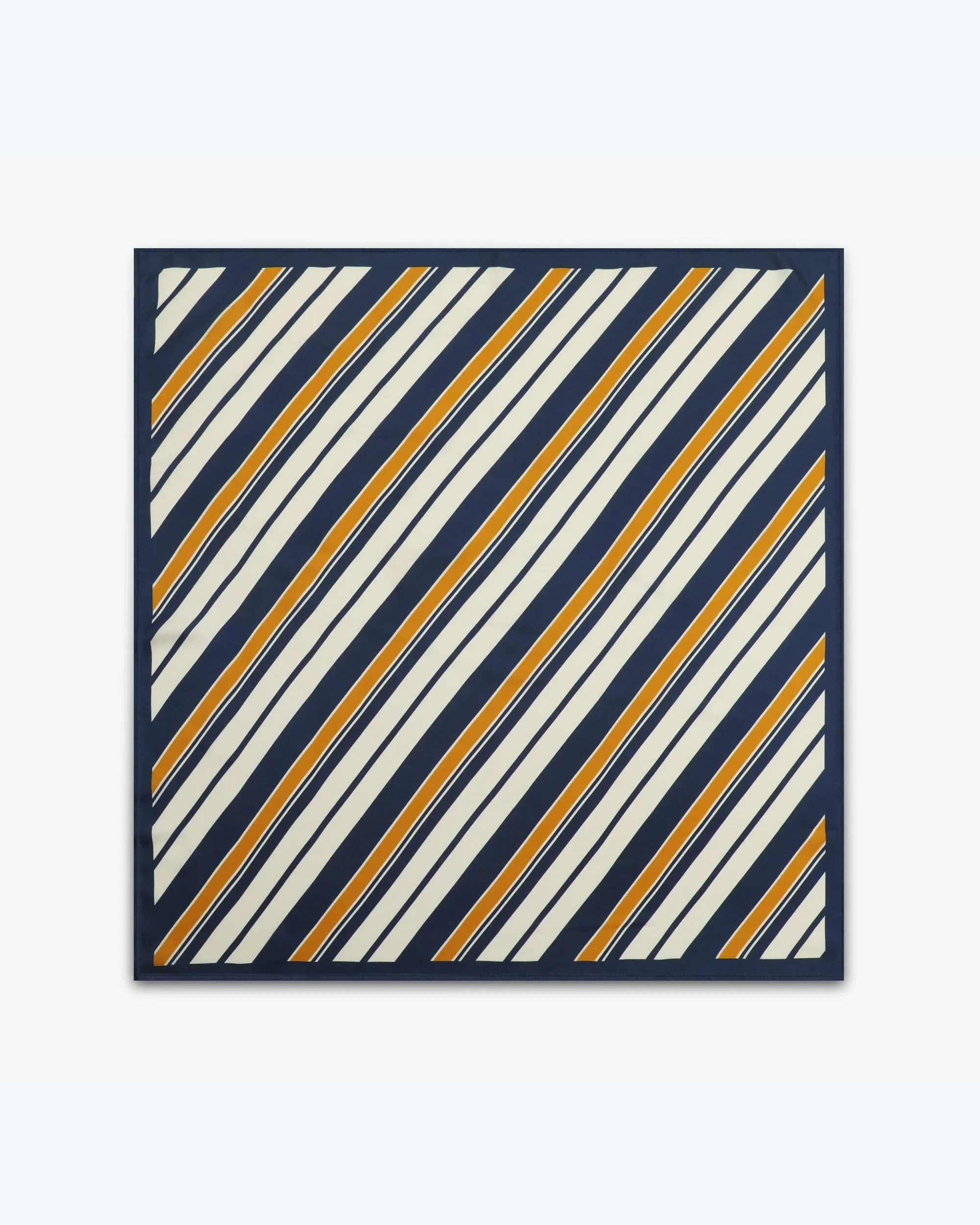 Luxury Striped Twill Silk Square Scarf