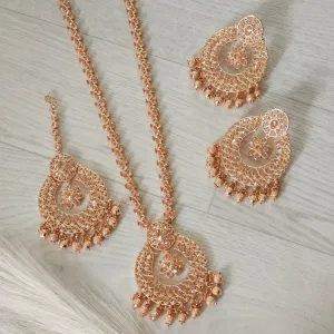 Mahira Polki Rani Haar Set - Rose Gold