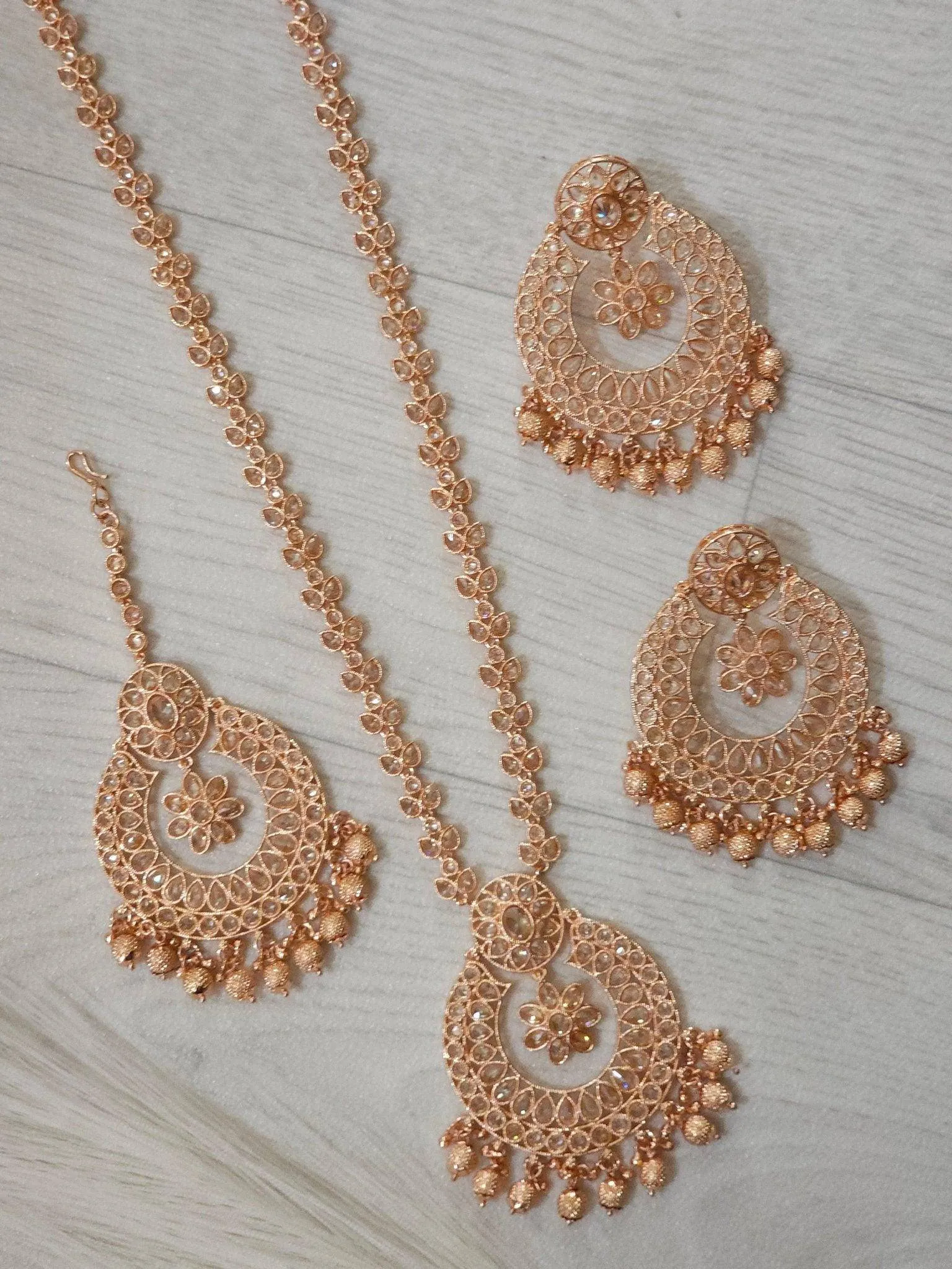 Mahira Polki Rani Haar Set - Rose Gold