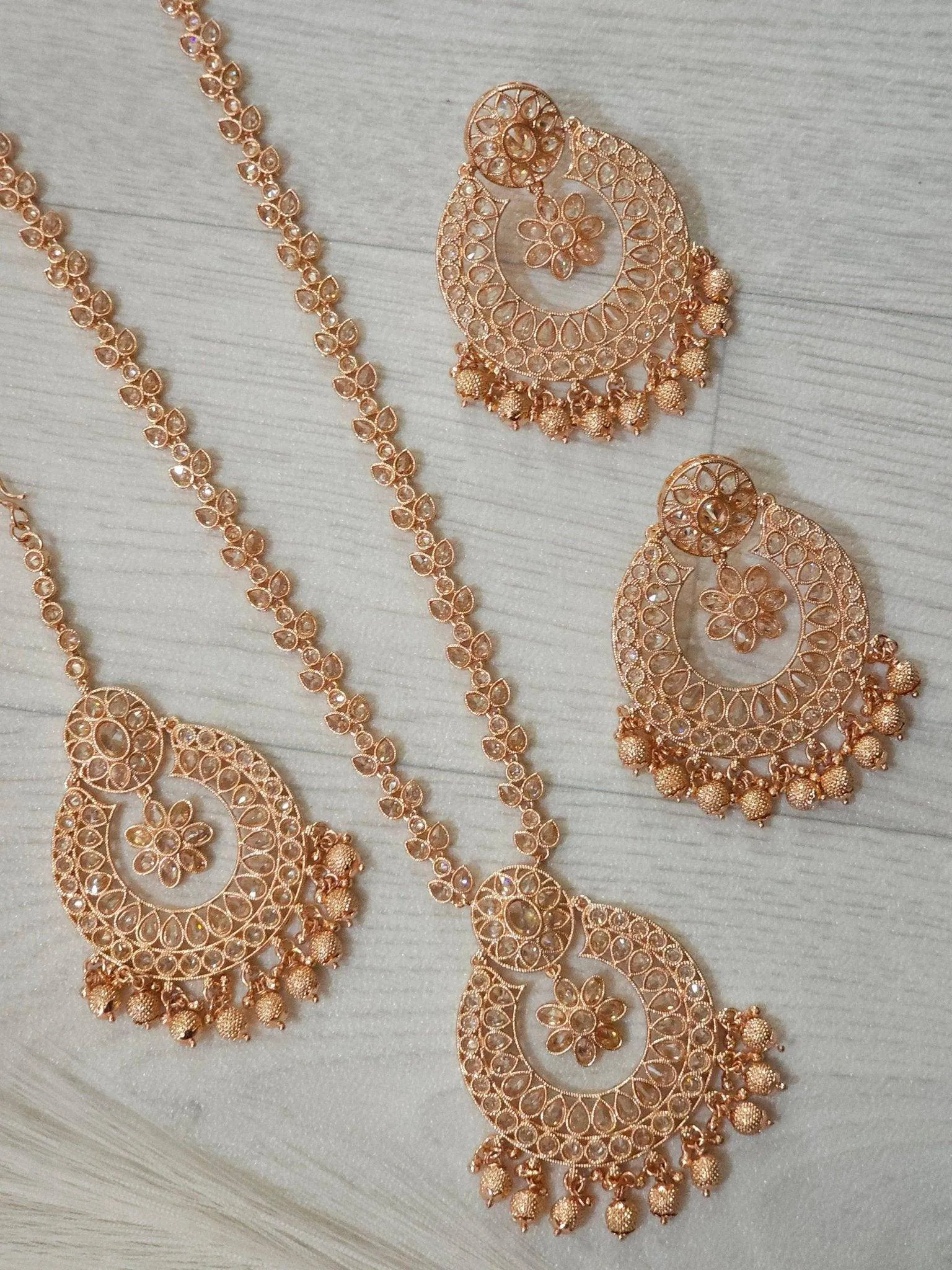 Mahira Polki Rani Haar Set - Rose Gold