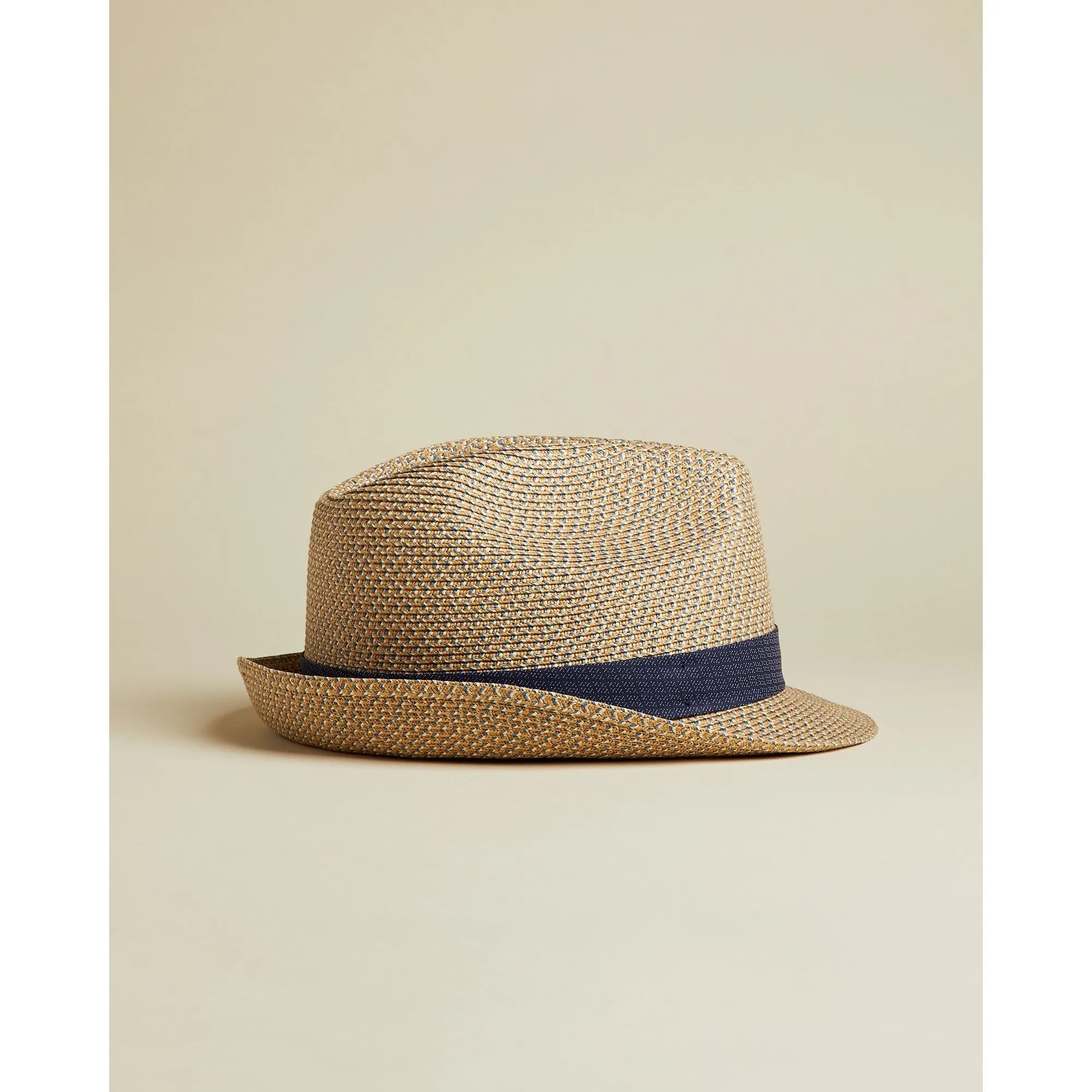 Men Warmup-Straw Trilby Hat - Natural