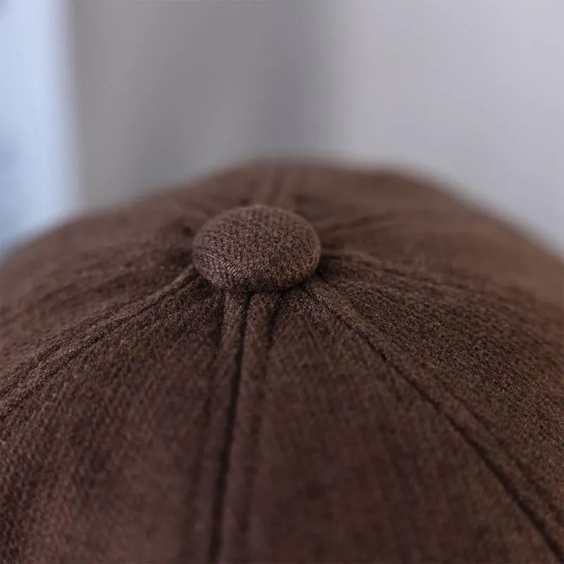 Men's Autumn and Winter Octagonal Striped Beret Hat 40597672U