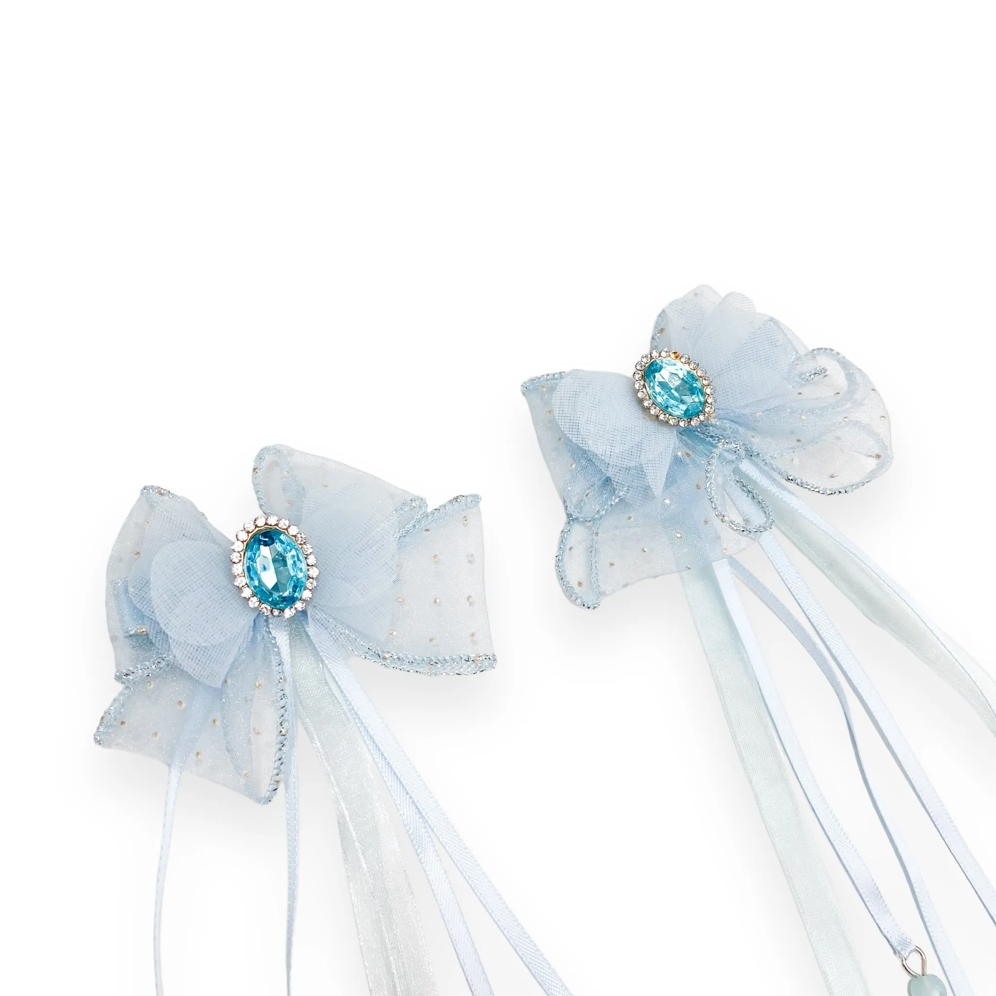 Mesh Bow Hair Clip (Set) - Blue