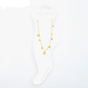 Mira Mira Multi Disc  Gold Plated Stainless Steel Anklet