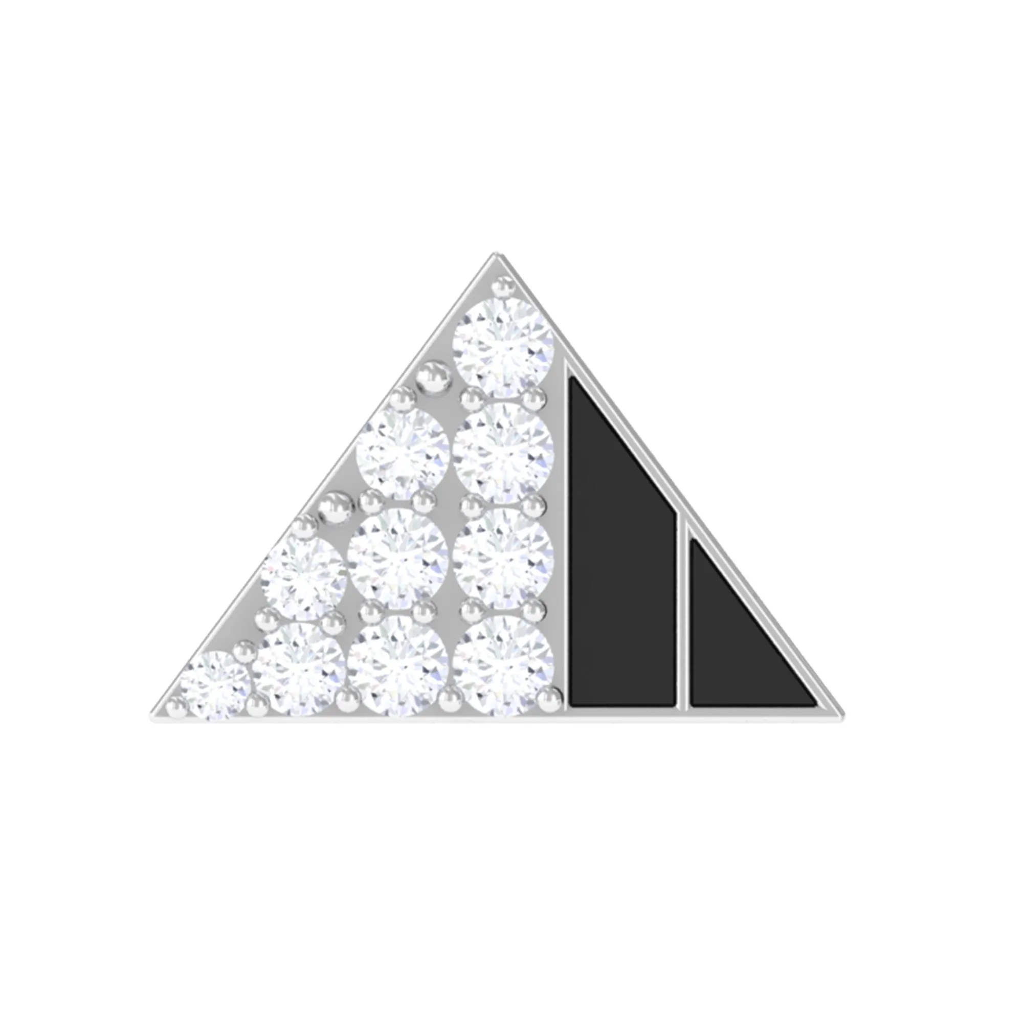 Moissanite Triangle Earring for Cartilage Piercing