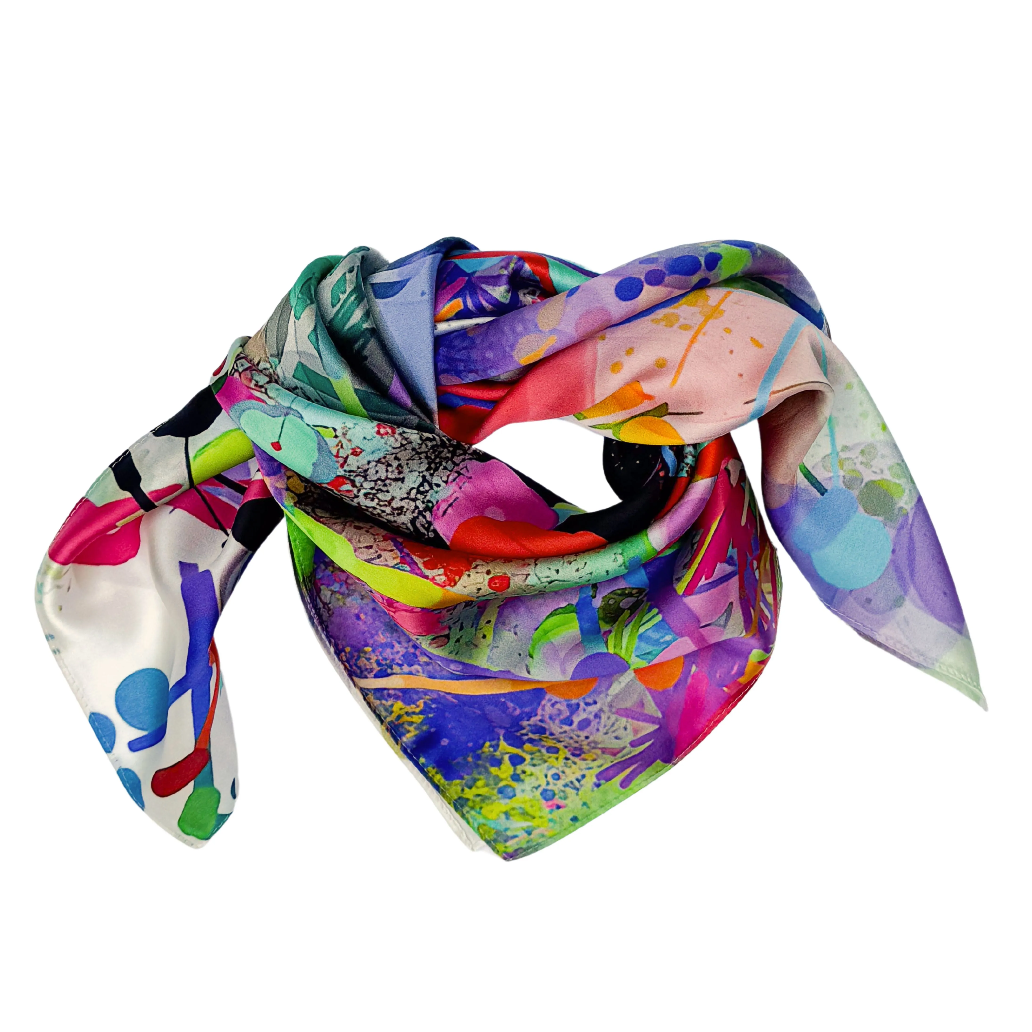 Mulberry Silk Luxury Scarf- Visual Symphony