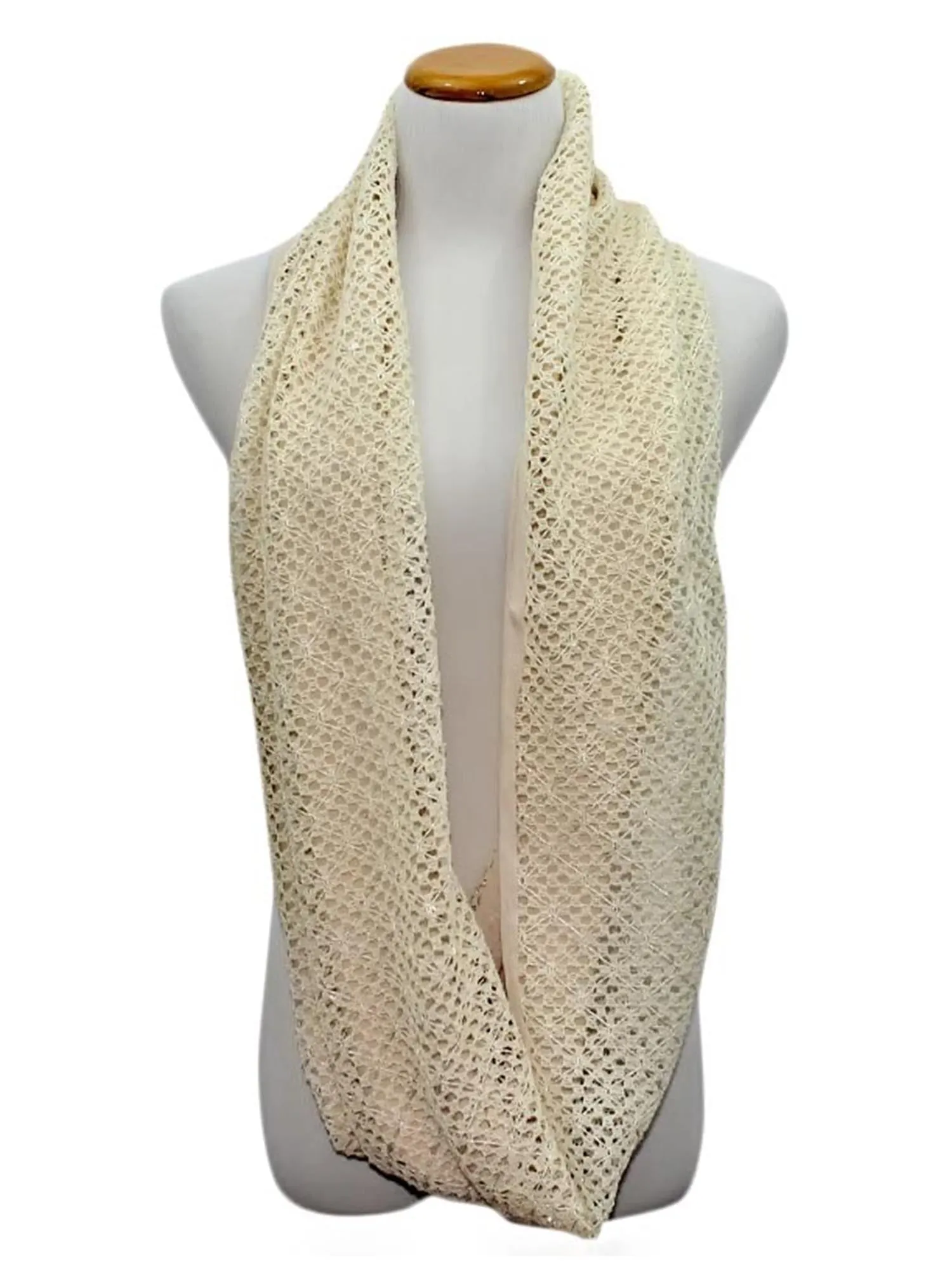 Net Infinity Scarf With Sequin Overlay