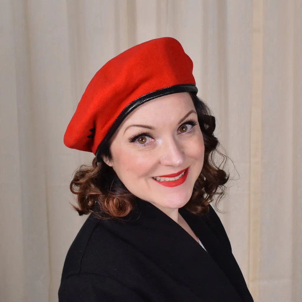 NWOT 1980s Red Military Beret