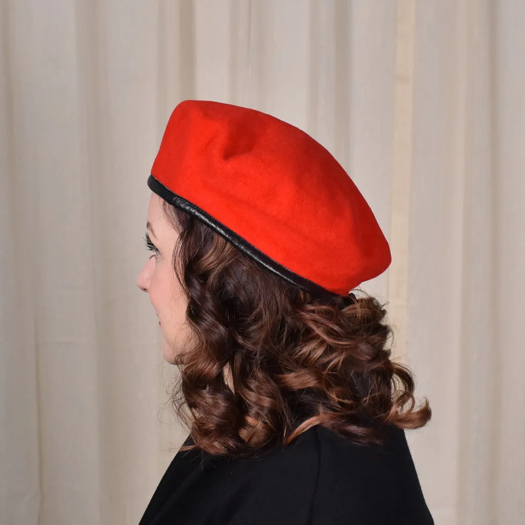 NWOT 1980s Red Military Beret